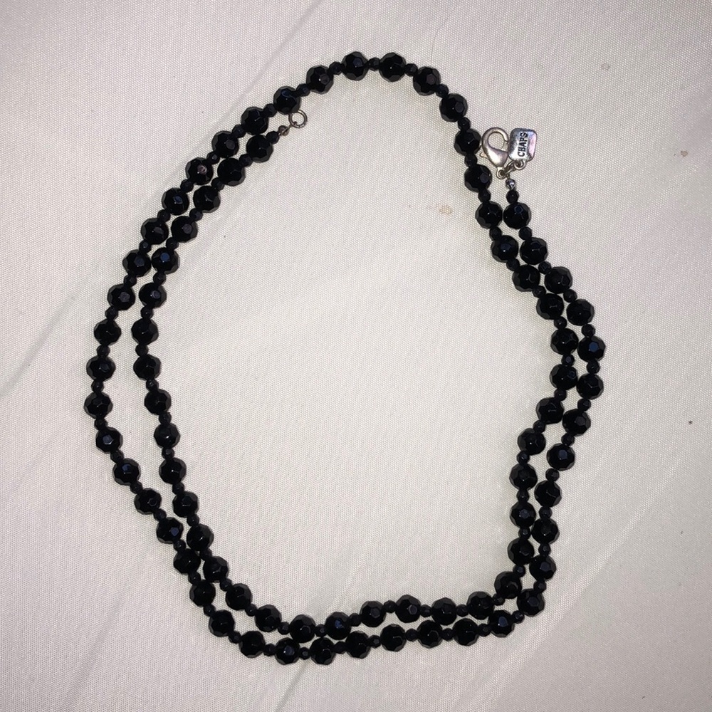 Black Chaps Wraparound Beaded Necklace